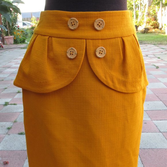leifsdottir Dresses & Skirts - Leifsdottir Yellow Wool Skirt 0